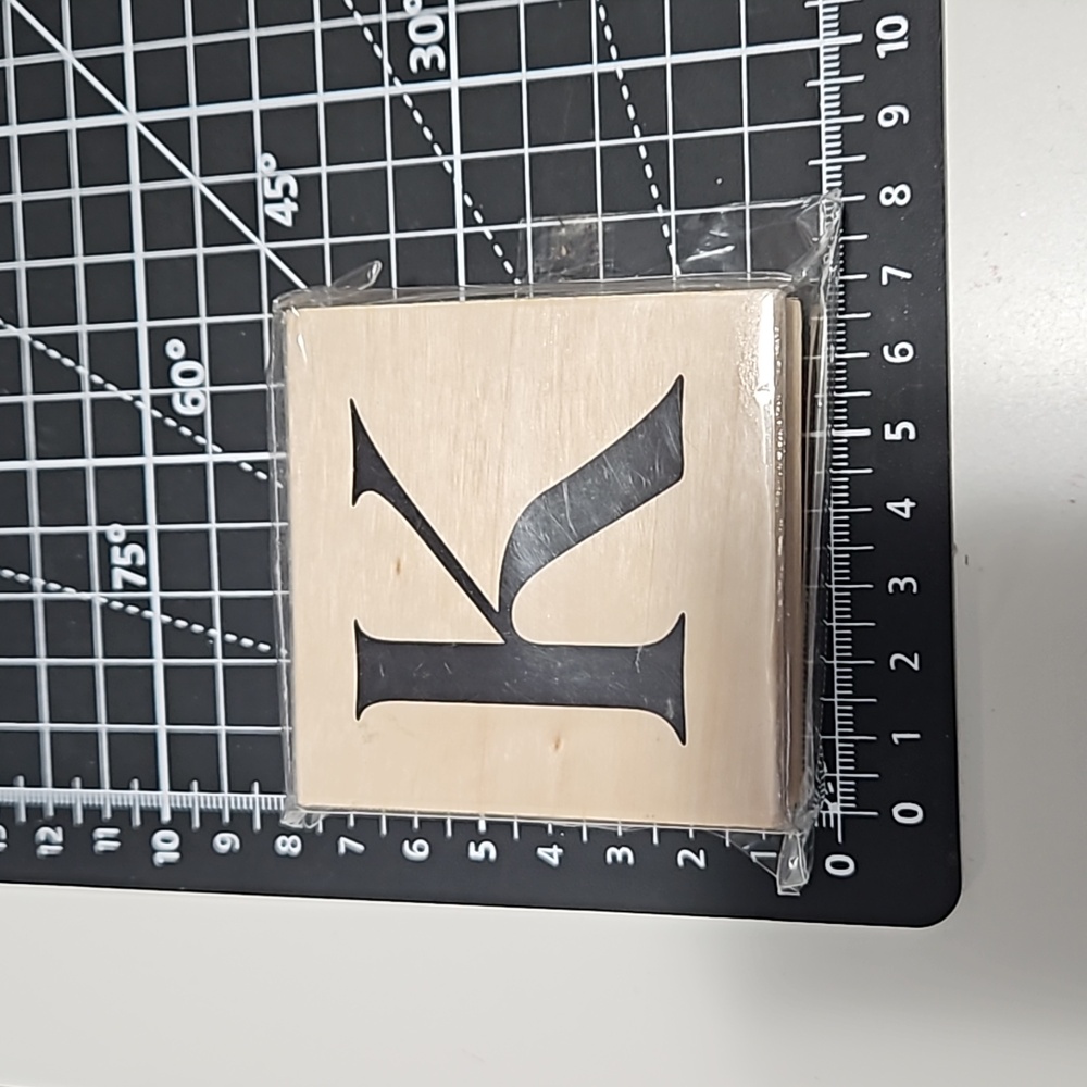 K Monogram rubber stamp